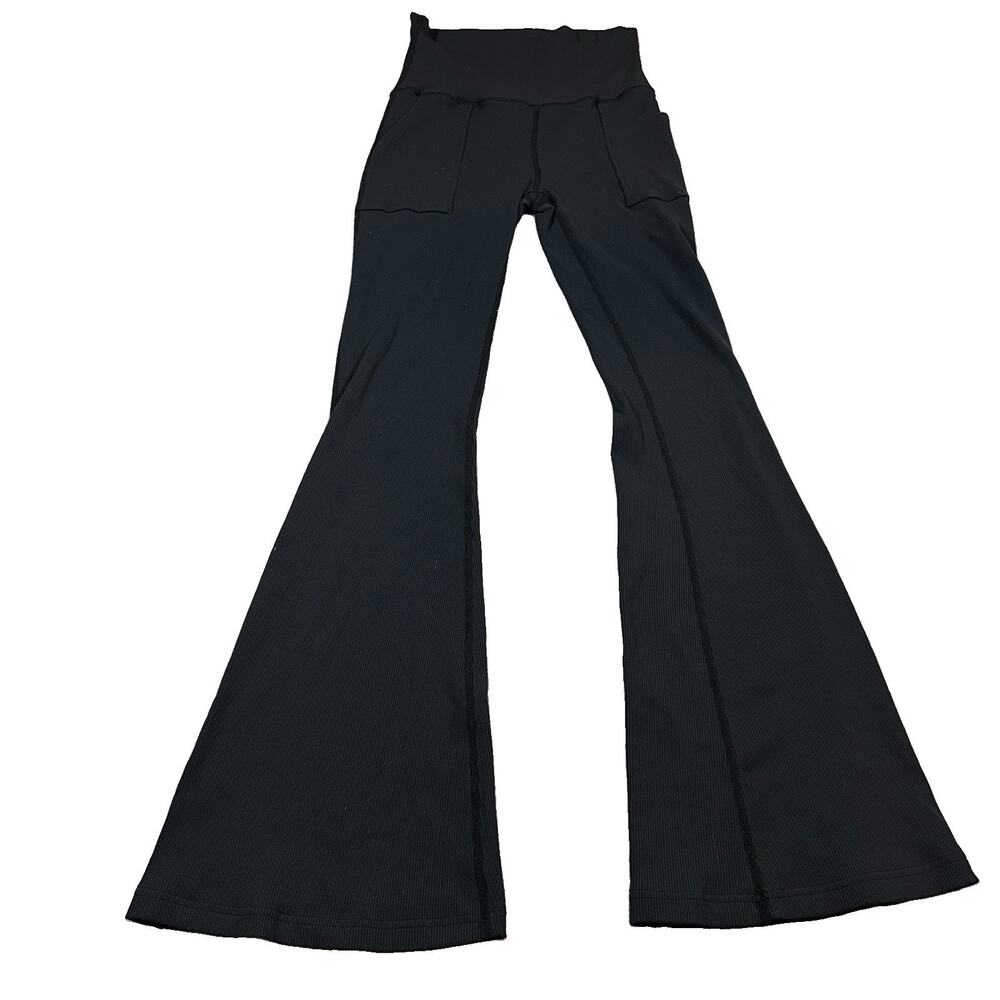 OFFLINE by Aerie The Hugger Foldover Flare Leggings Black Large